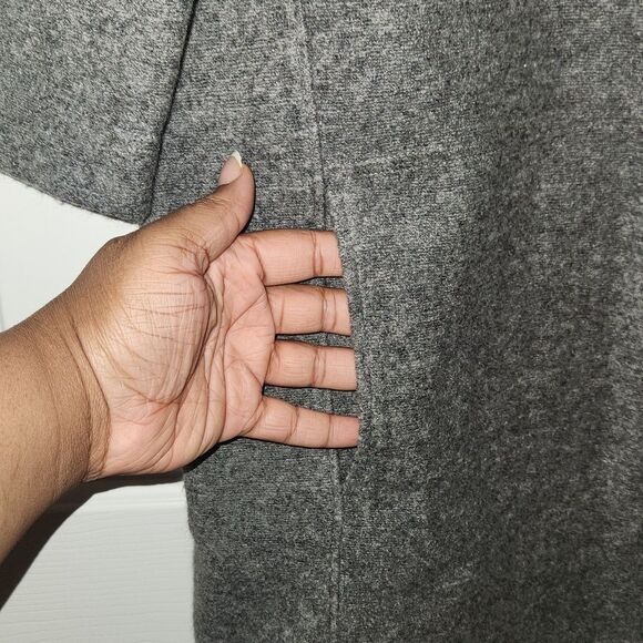 Madewell Gray Manuscript Wool Blend Oversized Dress Size XS B5456 Pockets - Picture 2 of 5
